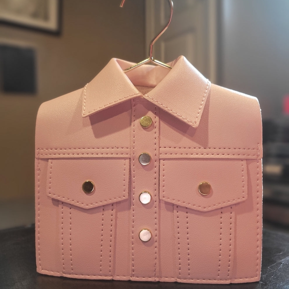 Pink Shirt Clothing Novelty Bag With Crossbody Strap